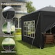 image 6 of Outsunny 3 x 6 m Garden Pop Up Gazebo, Wedding Party Tent Marquee, Water Resistant Awning Canopy with Sidewalls, Windows, Carry Bag, Black