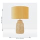 image 9 of First Choice Lighting Peacock Glazed Ceramic Lamp with Ochre Velour Shade Yellow | Yellow