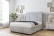 image 2 of Sloomy Lisbon Silver Naples Divan Bed With Mattress 4 Drawers With 54" Floor Standing Headboard & 12" Matching Footboard 5' King | Silver | Silver | King | 1