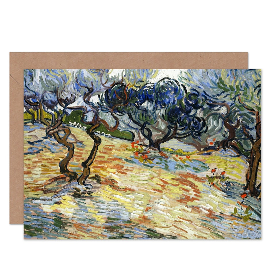 image 1 of Vincent Van Gogh Painting Olive Trees Art Card