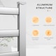image 6 of HOMCOM Electric Towel Warmer, 6 Bar Aluminum Heated Towel Rail, Wall Mounted & Free Standing Towel Drying Rack for Bathroom, Plug-in, Silver