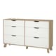 image 3 of Ikast 6 Drawers Double Dresser in Jackson Hickory and White