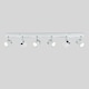 image 3 of ValueLights 6 Way Straight Bar Ceiling Spotlight Fitting Gloss White Chrome Finish & Bulbs | White