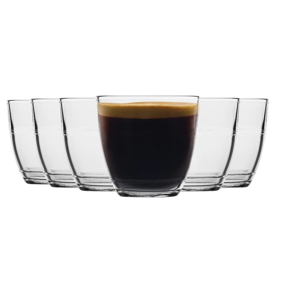 image 1 of Duralex Gigogne Glass Tumblers - 220ml Drinking Glasses for Water, Juice - Pack of 6 Clear