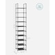 image 2 of 10-Tier Shoe Tower, Compact Storage Rack with Fabric Shelves and Metal Frame, Black