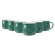 image 1 of Argon Tableware Coloured Enamel Belly Mugs - 375ml - Green - Pack of 6 | Green | Green