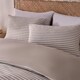 image 2 of OHS Stripe Embossed Duvet Cover and Pillowcase Bedding Set, Super King - Natural