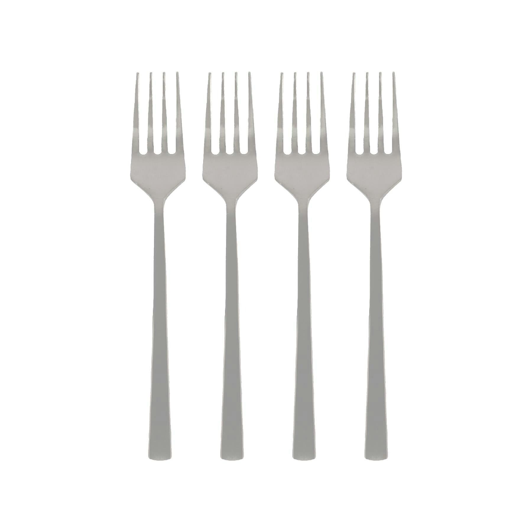Argon Tableware Stainless Steel Cake Forks - 15cm - Pack of 4 in Silver