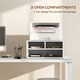 image 3 of HOMCOM Desktop Printer Stand with 3 Open Compartments, Desk Organiser, White