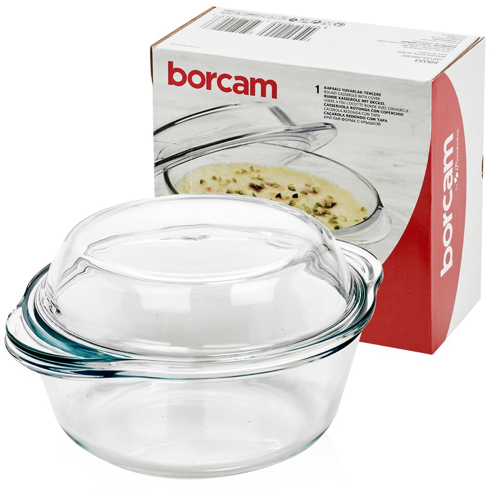 image 1 of Pasabahce Glass Round Large Casserole Dish 840ml | Clear | 2