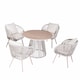 image 1 of Direct Wicker Outdoor Garden Iron Woven Round Dining Table Set with Four Chairs