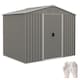 image 1 of Outsunny 7.7 x 5.7ft Metal Garden Shed with Ventilation Slots and Sliding Doors, Galvanised Outdoor Tool Storage House, Light Grey