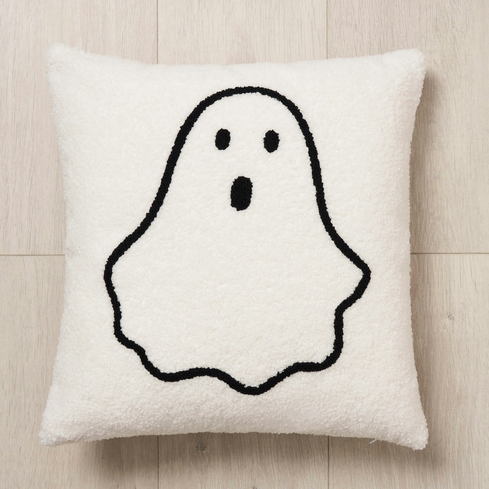 image 1 of BHS Ghost Tufted Cushion, White