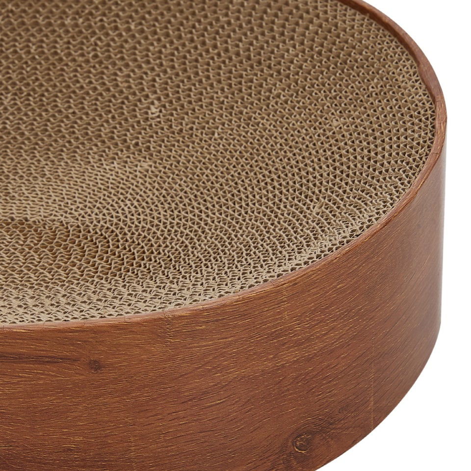 image 1 of Living and Home Oval Cat Scratcher Bed Cardboard Claw Scratching Board for Cats | Brown