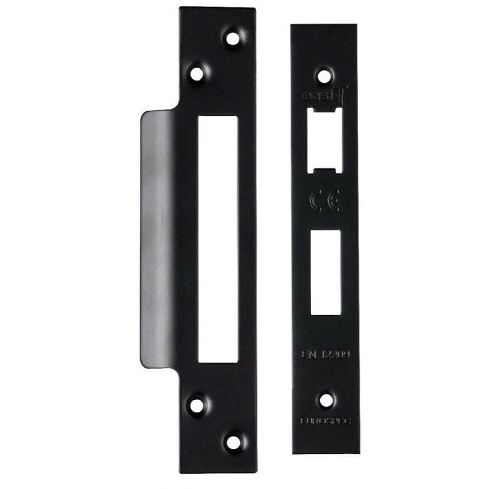 Loops Square Forend Strike & Fixing Pack Suitable for Sashlocks Matt Black