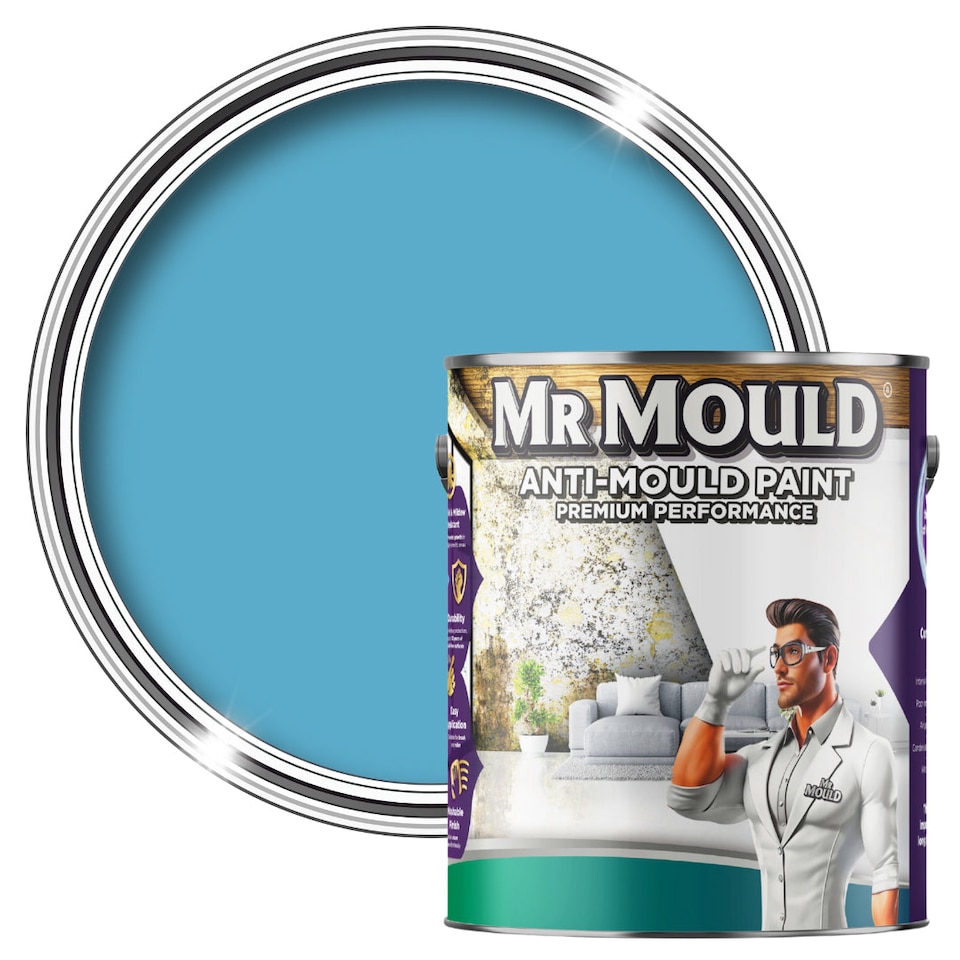image 1 of MR MOULD - Anti-Mould Paint - Premium Colour & Protection for Interior Walls & Ceilings - Pale Blue - 5L