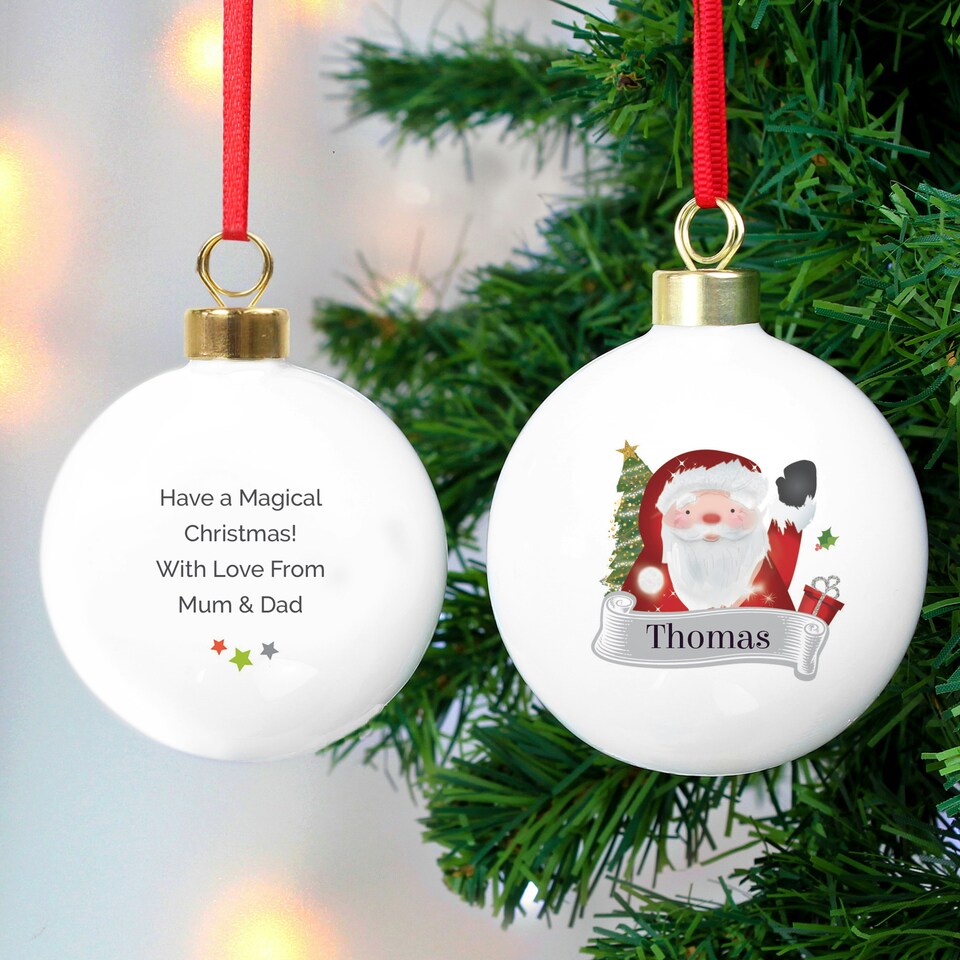 image 1 of Personalised Santa Claus Bauble