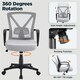 image 4 of Yaheetech Adjustable Computer Chair Study Chair with Mid Back Grey | Light Grey