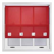 FURNISHED Daylight Roller Blinds with Large Eyelets Cut to Size Sheer Fabric | Red | Red | (W) 150cm x (L) 210cm