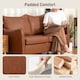 image 3 of HOMCOM Two-Seater Sofa, Modern Small Sofa with Solid Wood Legs, Brown | Brown