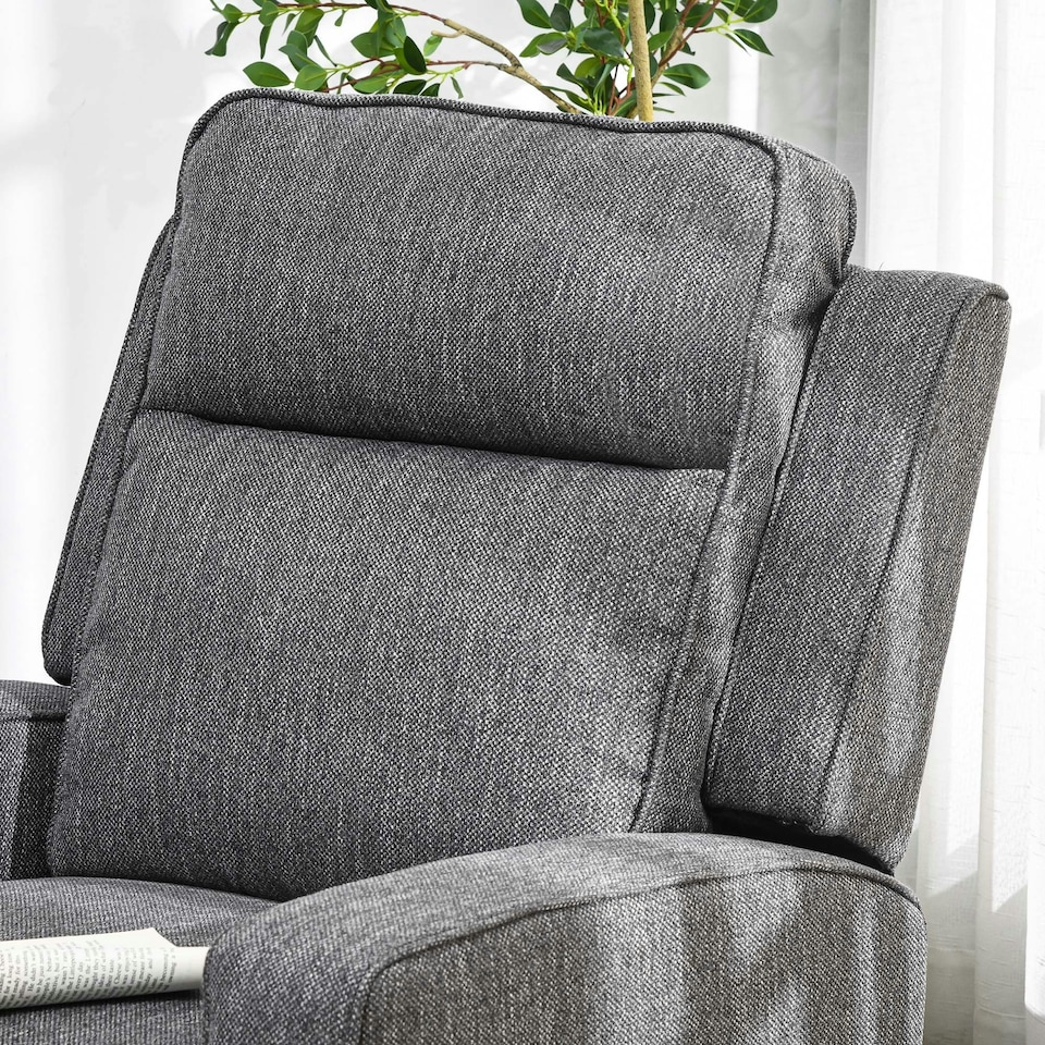 image 1 of HOMCOM Electric Armchair, Fabric Recliner Chair with USB Port, Charcoal Grey