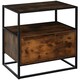 image 6 of HOMCOM Industrial-Style Side Table w/ Drawer Open Shelf Steel Frame Base Retro Black