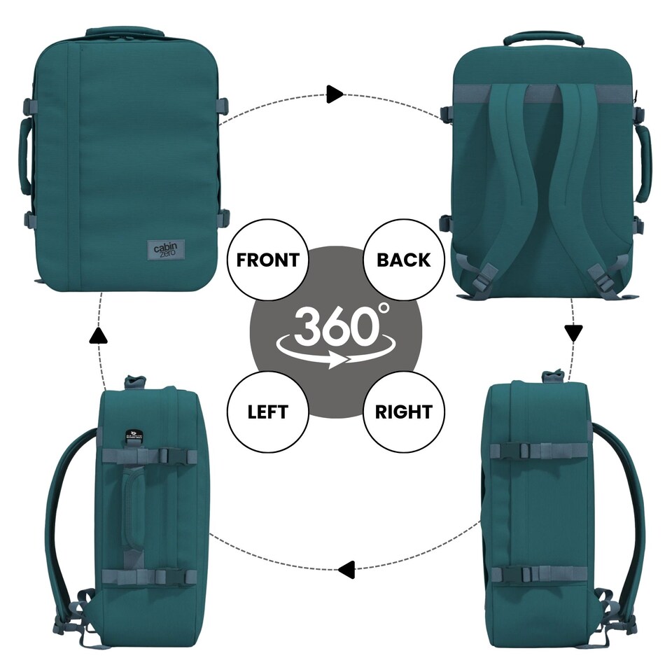 image 1 of CABINZERO Classic Cabin Backpack 44L, Lightweight for Spontaneous Trips, Ideal for Winter Gear & Long Trips | Blue | Aruba Blue