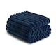 image 4 of Ribbed Jacquard Fleece Blanket Throw 200x240cm - Soft & Cosy Bed Throw