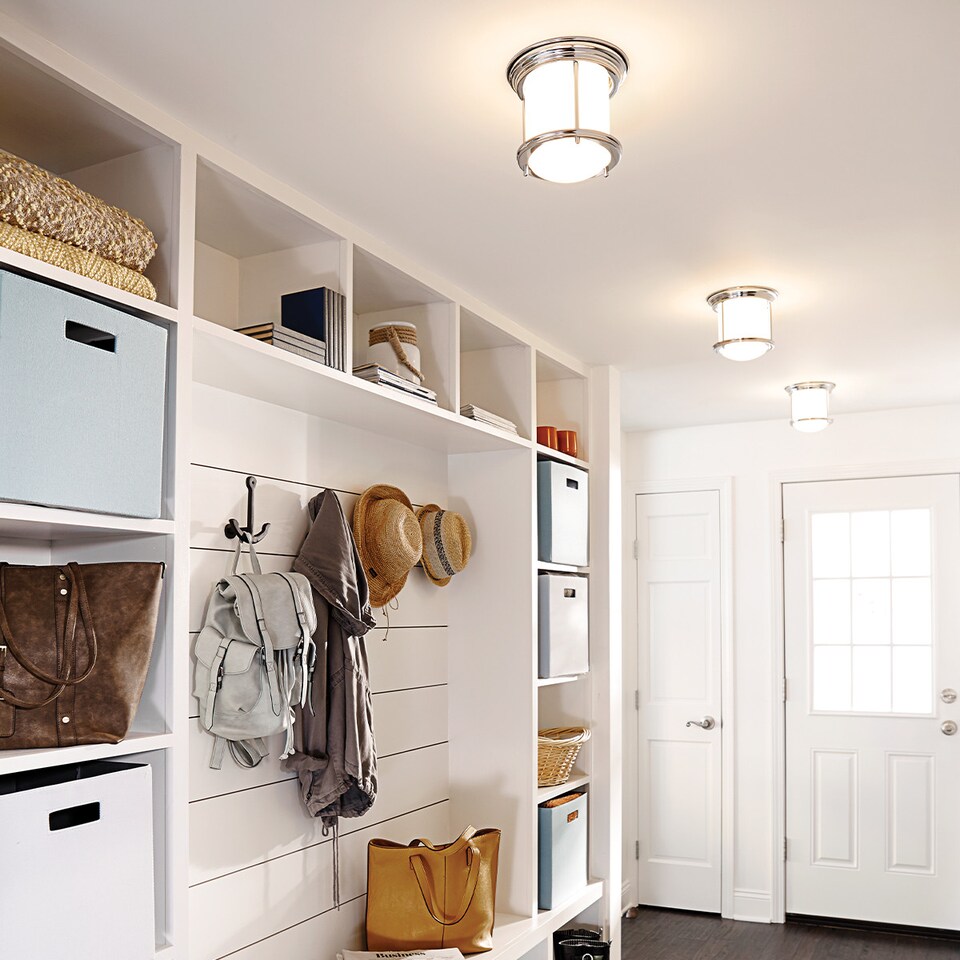 image 1 of Hinkley Hadrian 1 Light Flush Mount Chrome with Opal Glass IP44