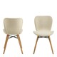 image 2 of Batilda Dining Chairs with Cream Fabric and Oak Set of 2