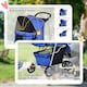 image 5 of PawHut Pet Stroller Pushchair Carrier for Cat Puppy with 3 Wheels Blue
