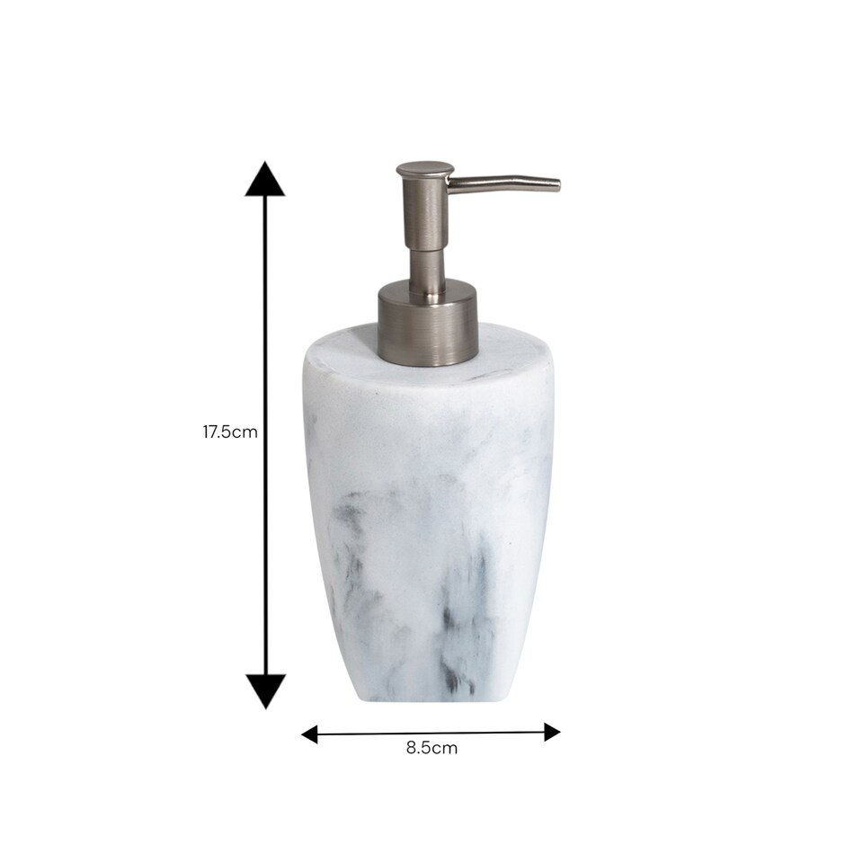 image 1 of Showerdrape Octavia White Bathroom Accessory Set - Soap Dispenser & Toothbrush Holder | White | White | 1