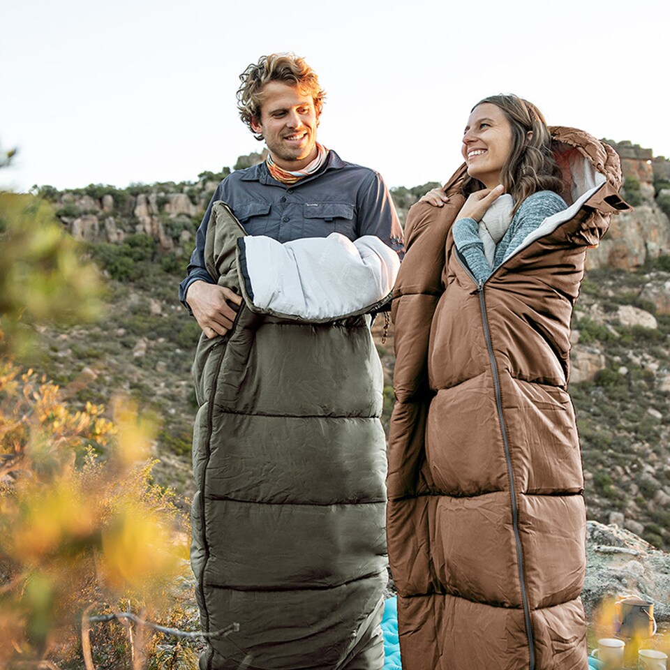 image 1 of U Series Envelope Sleeping Bag with Hood | Brown | Brown | 250S