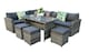 image 4 of The Tarporley Grey 9 Seat Corner Rattan Dining Set - Fixed Table