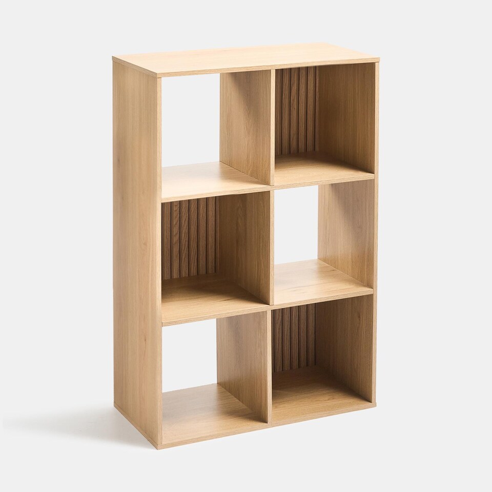 image 1 of OHS Dallas 6 Cube Wood Effect Storage Unit Bookcase Shelf