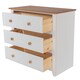 image 5 of Capri 3 Drawer White Chest of Drawers - White Painted Pine Bedroom Storage with Shaker Style Legs | White | White | 1