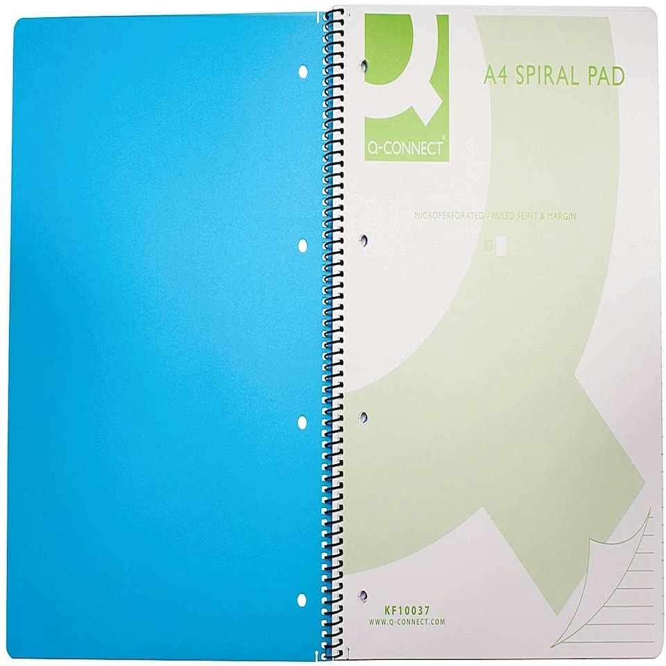 image 1 of Pack of 5 A4 160 Pages Blue Spiral Bound Polypropylene Notebooks