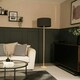 image 3 of ValueLights Triston Painted Natural Floor Lamp with Large Drum Shade