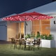 image 2 of Outsunny 4.4m DoubleSided Sun Umbrella Garden Parasol Patio Sun Shade Outdoor with LED Solar Light, NO BASE INCLUDED, Wine Red
