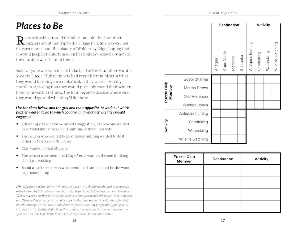 image 1 of The Murder Mystery Club Puzzle Book: A Front-page Crime