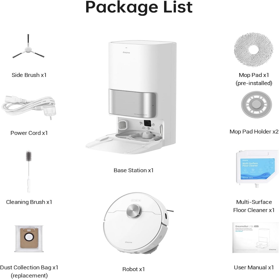 image 1 of Dreame L10s Ultra Gen 2 Robot Vacuum Cleaner & Mop, 5300Pa Self Cleaning Robot Vacuum, 3D Obstacle Detection, Hard Floor & Carpet