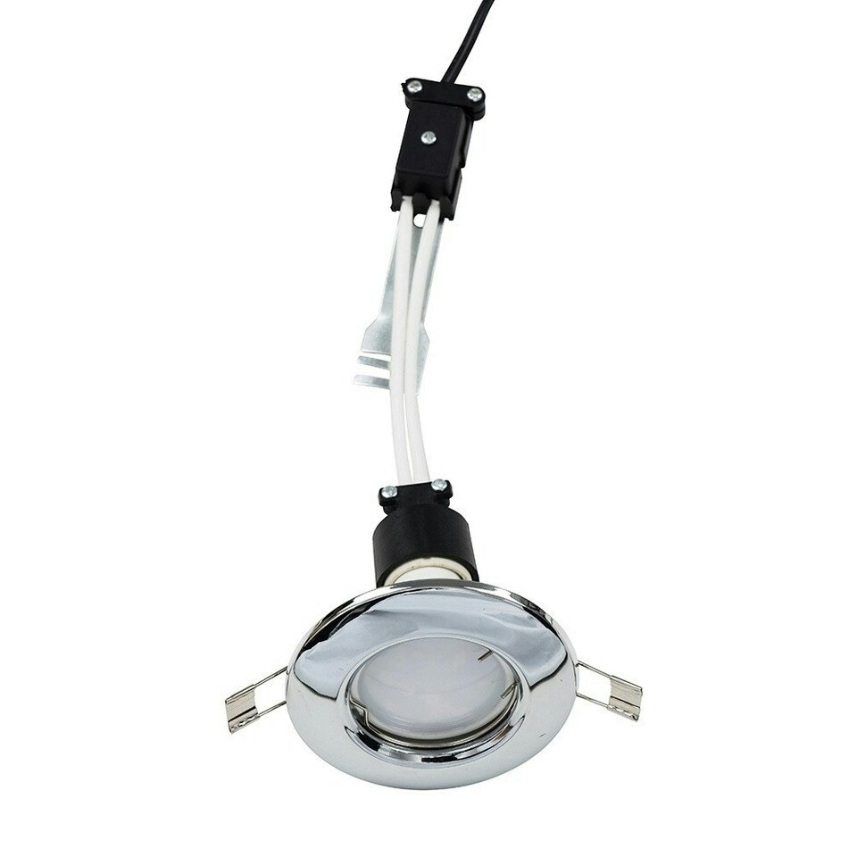 image 1 of ValueLights 6 Pack Silver Chrome Plated Fixed Recessed Ceiling Spotlights Downlights