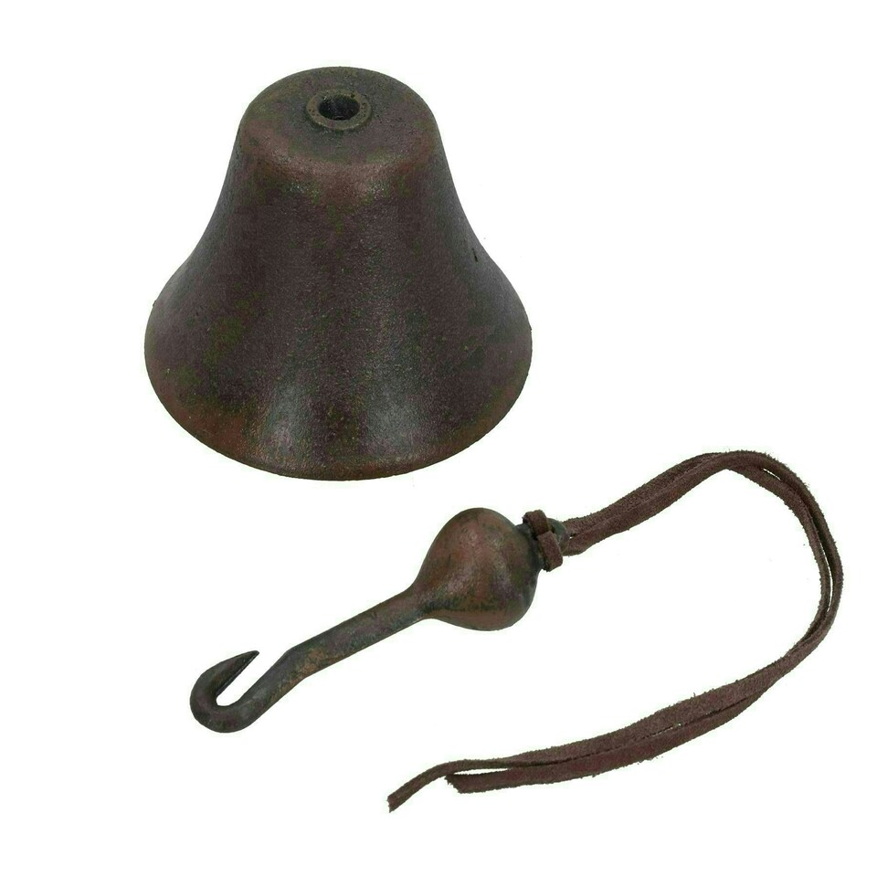 image 1 of Welcome Bell Cast Iron Sign Door Wall Fence Gate House Doorway Entry Garden