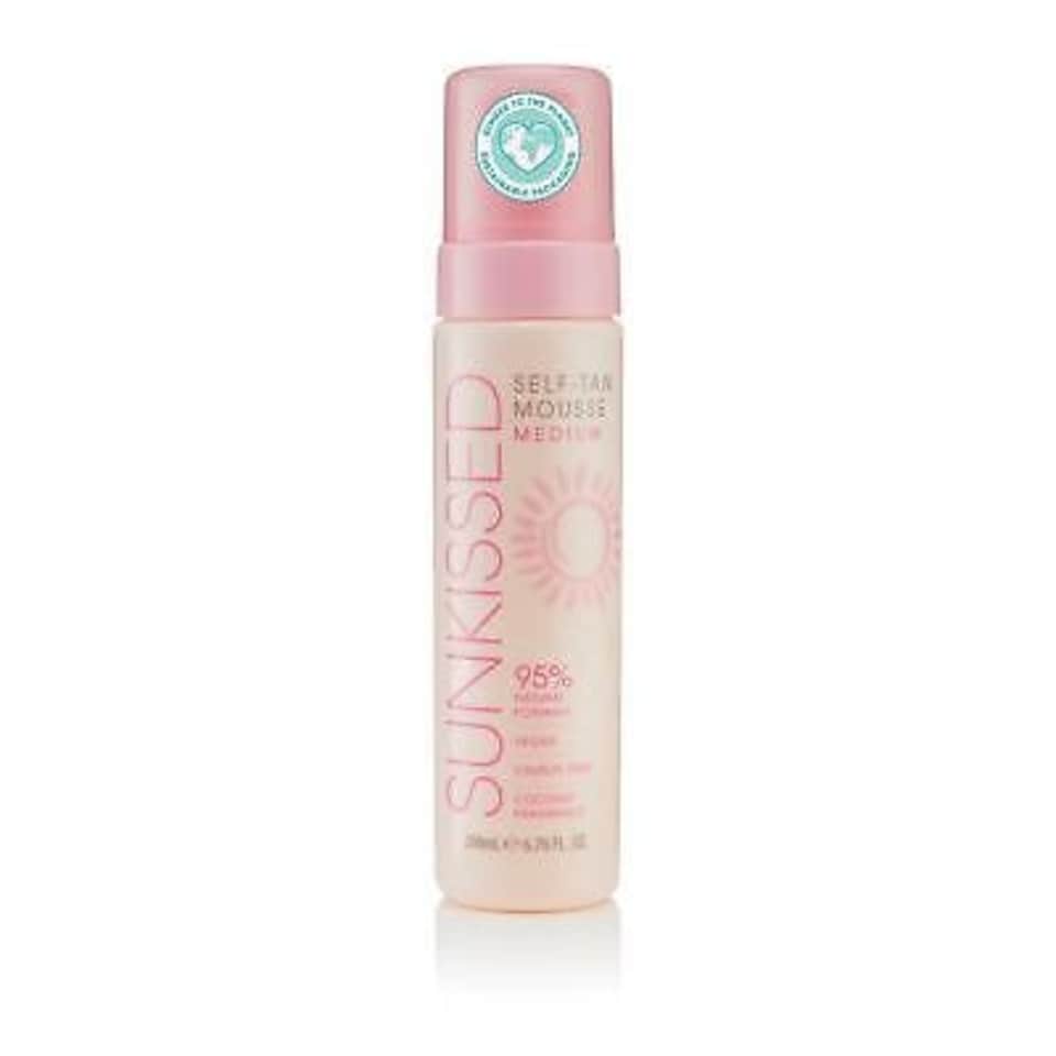 image 1 of Sunkissed Self Tan Mousse Medium 200ml 95% Natural Vegan Cruelty Free Coconut