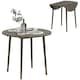 image 1 of HOMCOM Foldable Dining Table, Round Drop Leaf Table, Wood Legs, Grey