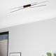 image 1 of EGLO Panagria Modern LED Ceiling Light with Wood Accents WBS | Black