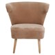 image 1 of Cefena Mink Velvet and Natural Linen Chair Brown