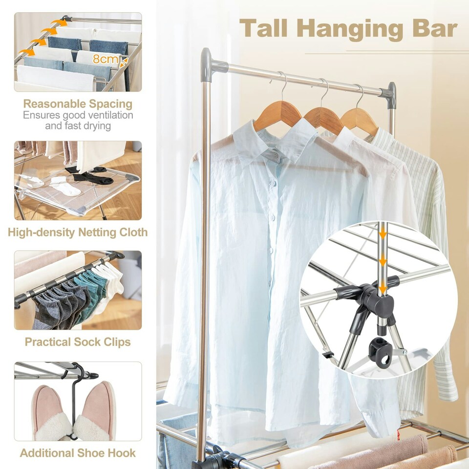 image 1 of COSTWAY Laundry Drying Rack Foldable Clothes Drying Rack