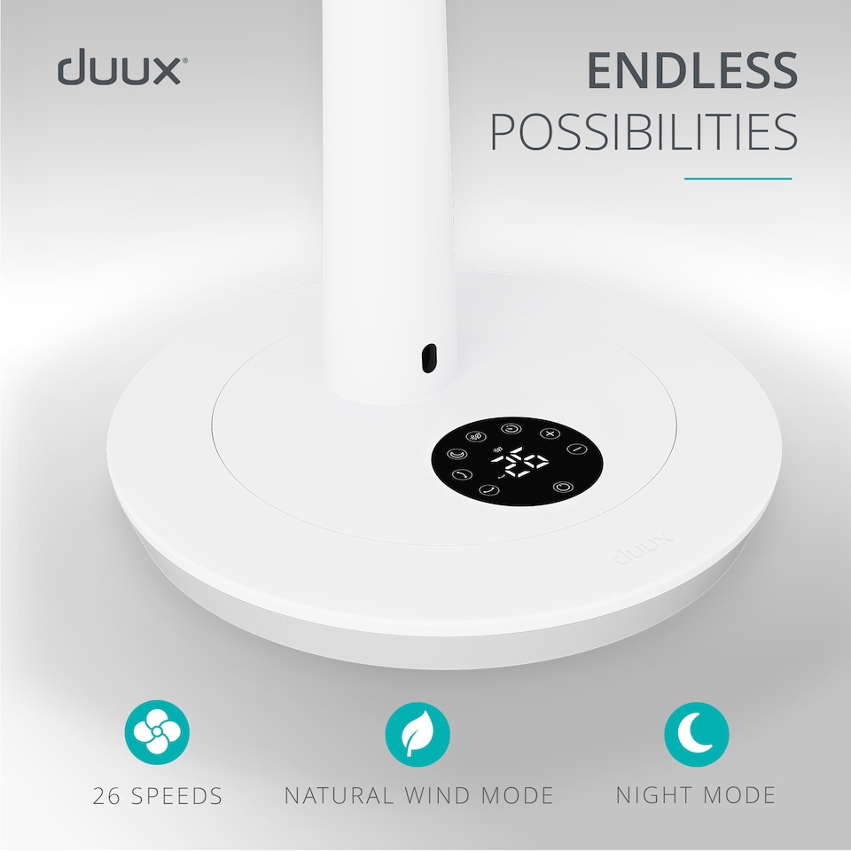 image 1 of Duux Whisper 3 Standing Fan with Remote Control | White | White