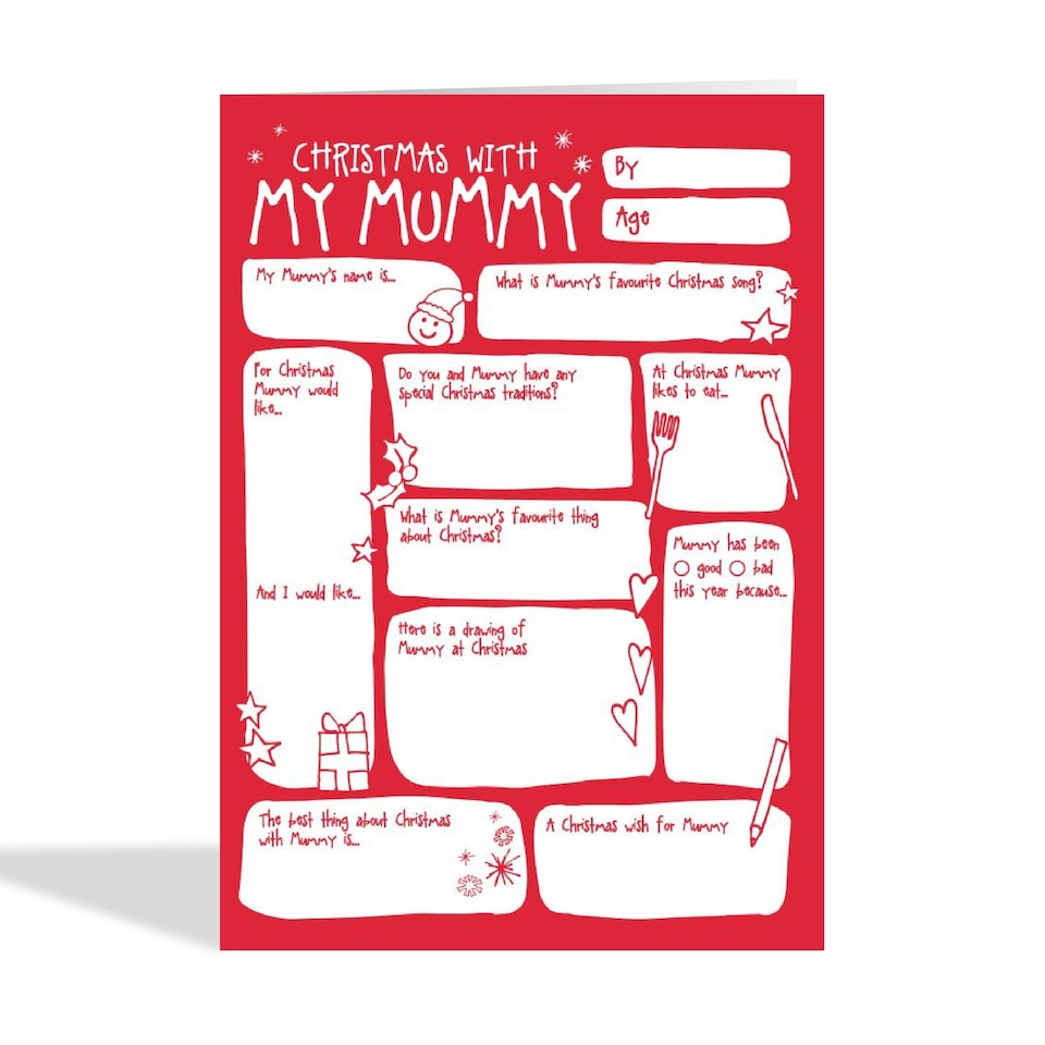 image 1 of Cute Fill In The Blanks Question Christmas Card For Mummy